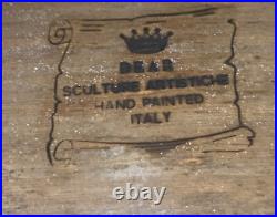 VTG Dear Sculpture Artistiche Hand PaintedMan & Women On Swing Italy ABelcari