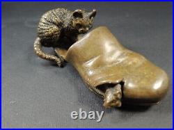 Victorian Vienna Bronze Cat Mouse Shoes 19th, signet geschützt