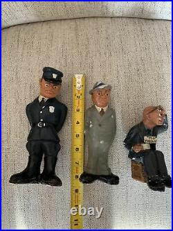 Vintage 1946 1948 L. L. Rittgers Set 3 Police Pretend Blind man Gangster Figures