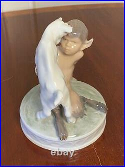 Vintage 1950's ROYAL COPENHAGEN #498 Faun with Goat Porcelain Figurine Pan/Satyr