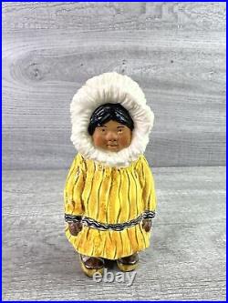 Vintage 1961 C. Alan Johnson Kaipuk Alaskan Figurine Yellow Jacket