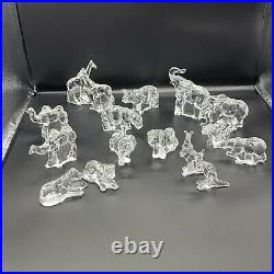 Vintage 1977 Franklin Mint Crystal Animals Of The Ark Complete Set 16 Pieces