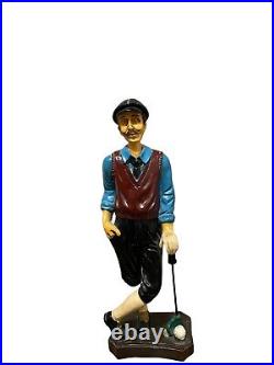 Vintage 19th Century Style Wooden Statue Golfer