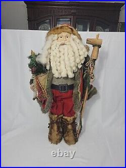 Vintage 32 LODGE SANTA-Porcelain Face/Hands-Wool Clothing-Fur Boots & Trim RARE Vintage 32 LODGE SANTA-Porcelain Face/Hands-Wool Clothing-Fur Boots & Trim RARE