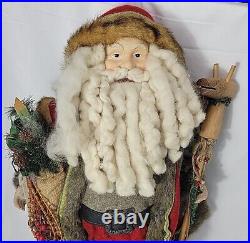 Vintage 32 LODGE SANTA-Porcelain Face/Hands-Wool Clothing-Fur Boots & Trim RARE Vintage 32 LODGE SANTA-Porcelain Face/Hands-Wool Clothing-Fur Boots & Trim RARE