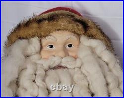 Vintage 32 LODGE SANTA-Porcelain Face/Hands-Wool Clothing-Fur Boots & Trim RARE Vintage 32 LODGE SANTA-Porcelain Face/Hands-Wool Clothing-Fur Boots & Trim RARE