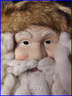 Vintage 32 LODGE SANTA-Porcelain Face/Hands-Wool Clothing-Fur Boots & Trim RARE Vintage 32 LODGE SANTA-Porcelain Face/Hands-Wool Clothing-Fur Boots & Trim RARE