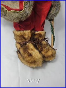 Vintage 32 LODGE SANTA-Porcelain Face/Hands-Wool Clothing-Fur Boots & Trim RARE Vintage 32 LODGE SANTA-Porcelain Face/Hands-Wool Clothing-Fur Boots & Trim RARE