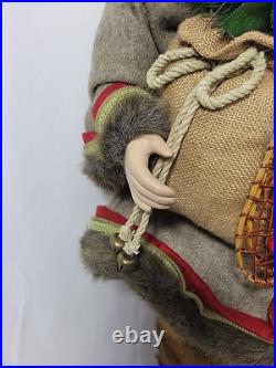 Vintage 32 LODGE SANTA-Porcelain Face/Hands-Wool Clothing-Fur Boots & Trim RARE Vintage 32 LODGE SANTA-Porcelain Face/Hands-Wool Clothing-Fur Boots & Trim RARE