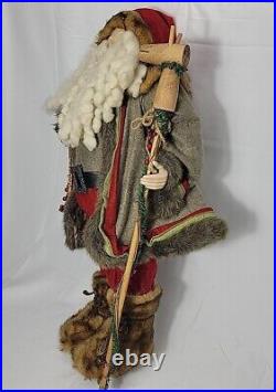 Vintage 32 LODGE SANTA-Porcelain Face/Hands-Wool Clothing-Fur Boots & Trim RARE Vintage 32 LODGE SANTA-Porcelain Face/Hands-Wool Clothing-Fur Boots & Trim RARE