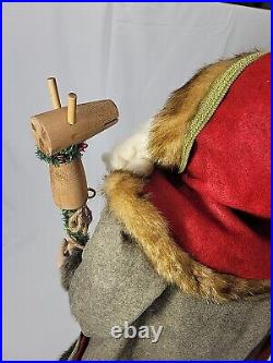 Vintage 32 LODGE SANTA-Porcelain Face/Hands-Wool Clothing-Fur Boots & Trim RARE Vintage 32 LODGE SANTA-Porcelain Face/Hands-Wool Clothing-Fur Boots & Trim RARE