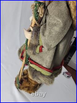 Vintage 32 LODGE SANTA-Porcelain Face/Hands-Wool Clothing-Fur Boots & Trim RARE Vintage 32 LODGE SANTA-Porcelain Face/Hands-Wool Clothing-Fur Boots & Trim RARE
