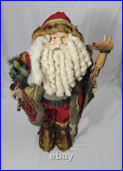 Vintage 32 LODGE SANTA-Porcelain Face/Hands-Wool Clothing-Fur Boots & Trim RARE Vintage 32 LODGE SANTA-Porcelain Face/Hands-Wool Clothing-Fur Boots & Trim RARE