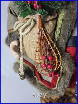 Vintage 32 LODGE SANTA-Porcelain Face/Hands-Wool Clothing-Fur Boots & Trim RARE Vintage 32 LODGE SANTA-Porcelain Face/Hands-Wool Clothing-Fur Boots & Trim RARE