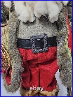Vintage 32 LODGE SANTA-Porcelain Face/Hands-Wool Clothing-Fur Boots & Trim RARE Vintage 32 LODGE SANTA-Porcelain Face/Hands-Wool Clothing-Fur Boots & Trim RARE
