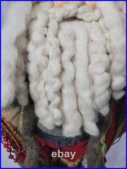 Vintage 32 LODGE SANTA-Porcelain Face/Hands-Wool Clothing-Fur Boots & Trim RARE Vintage 32 LODGE SANTA-Porcelain Face/Hands-Wool Clothing-Fur Boots & Trim RARE