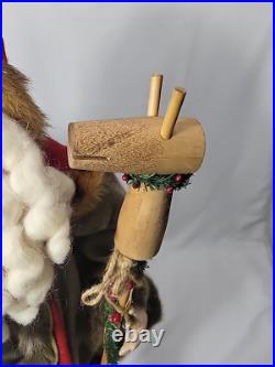 Vintage 32 LODGE SANTA-Porcelain Face/Hands-Wool Clothing-Fur Boots & Trim RARE Vintage 32 LODGE SANTA-Porcelain Face/Hands-Wool Clothing-Fur Boots & Trim RARE