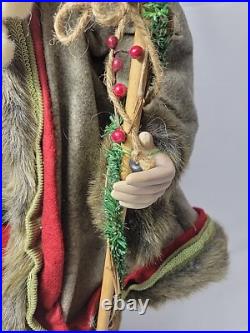 Vintage 32 LODGE SANTA-Porcelain Face/Hands-Wool Clothing-Fur Boots & Trim RARE Vintage 32 LODGE SANTA-Porcelain Face/Hands-Wool Clothing-Fur Boots & Trim RARE