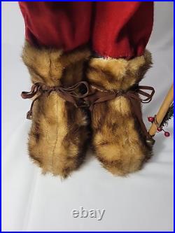 Vintage 32 LODGE SANTA-Porcelain Face/Hands-Wool Clothing-Fur Boots & Trim RARE Vintage 32 LODGE SANTA-Porcelain Face/Hands-Wool Clothing-Fur Boots & Trim RARE