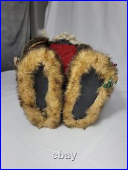 Vintage 32 LODGE SANTA-Porcelain Face/Hands-Wool Clothing-Fur Boots & Trim RARE Vintage 32 LODGE SANTA-Porcelain Face/Hands-Wool Clothing-Fur Boots & Trim RARE