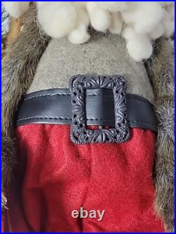 Vintage 32 LODGE SANTA-Porcelain Face/Hands-Wool Clothing-Fur Boots & Trim RARE Vintage 32 LODGE SANTA-Porcelain Face/Hands-Wool Clothing-Fur Boots & Trim RARE