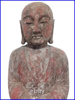 Vintage 48 Wooden Monk Sculpture. No Shipping? Pick Up in South, FL
