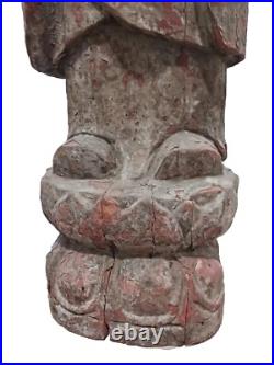 Vintage 48 Wooden Monk Sculpture. No Shipping? Pick Up in South, FL