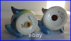 Vintage 50s Lefton Bluebird Figurines Blue Birds Porcelain Salt & Pepper Shakers