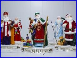 Vintage 6 Piece Danbury Mint Santas Around the World Centerpiece