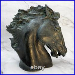 Vintage 70s Flaming Mane Horse Head Cast Sculpture James Killian Spratt Vintage 70s Flaming Mane Horse Head Cast Sculpture James Killian Spratt