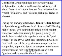Vintage 70s Flaming Mane Horse Head Cast Sculpture James Killian Spratt Vintage 70s Flaming Mane Horse Head Cast Sculpture James Killian Spratt