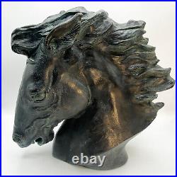 Vintage 70s Flaming Mane Horse Head Cast Sculpture James Killian Spratt Vintage 70s Flaming Mane Horse Head Cast Sculpture James Killian Spratt