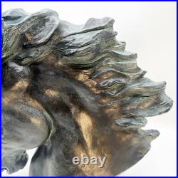 Vintage 70s Flaming Mane Horse Head Cast Sculpture James Killian Spratt Vintage 70s Flaming Mane Horse Head Cast Sculpture James Killian Spratt