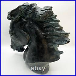 Vintage 70s Flaming Mane Horse Head Cast Sculpture James Killian Spratt Vintage 70s Flaming Mane Horse Head Cast Sculpture James Killian Spratt