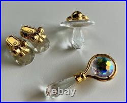 Vintage 90s Swarovski Crystal Memories Baby Booties, Rattle, and Pacifier