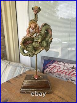 Vintage'96 Girl and Dragon Sculpture Signed Lisa Snellings 15/100 EXCELLENT