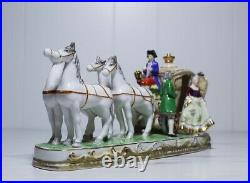Vintage Antique Hand Painted Horse and Carriage Porcelain