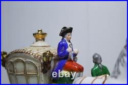 Vintage Antique Hand Painted Horse and Carriage Porcelain