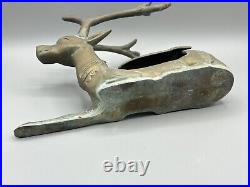Vintage Antique Sarreid Bronze Deer Sculpture Figurine Patina 10in