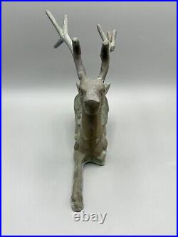 Vintage Antique Sarreid Bronze Deer Sculpture Figurine Patina 10in
