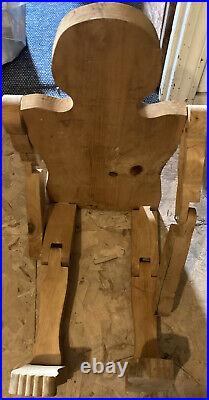 Vintage Articulated LifeSize Wooden Mannequin 8 Joints Adjustable