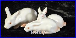 Vintage Bing & Grondahl, B&G Miniature Porcelain White Rabbits Figurines 1874/75