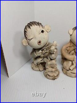 Vintage Bosan Korean Pottery Clay Boy Girl Playful Children Figurine Earthenware