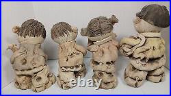 Vintage Bosan Korean Pottery Clay Boy Girl Playful Children Figurine Earthenware