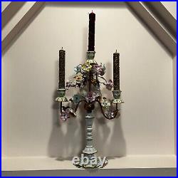 Vintage Capodimonte Porcelain Large Candelabra Flowers