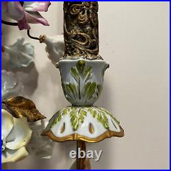 Vintage Capodimonte Porcelain Large Candelabra Flowers