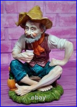 Vintage Capodimonte Tramp Hobo Figurine Statue Collectible