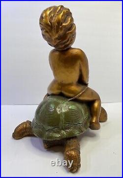 Vintage Child Riding Turtle Progressive Art Products 1967