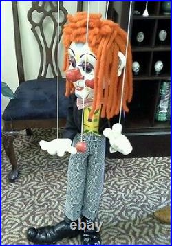 Vintage Clown Marionette Puppet Pelham Puppets 43