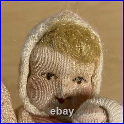 Vintage European Puppen Stange Soft Knit Costume Baby Doll 8